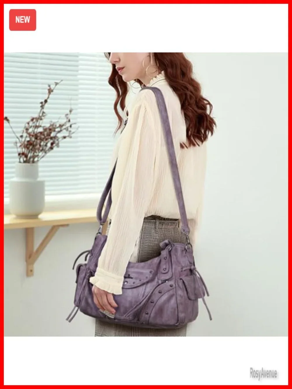 Retro Washed Vegan Leather Hobo Bag for Women - Roomy Soft Satchel with